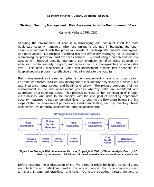 Physical Security Risk Assessment Report Template