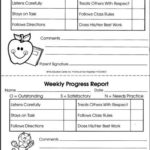 Preschool Weekly Report Template