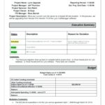 Project Monthly Status Report Template