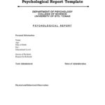 Psychoeducational Report Template