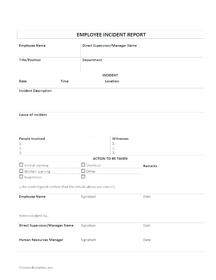 School Incident Report Template