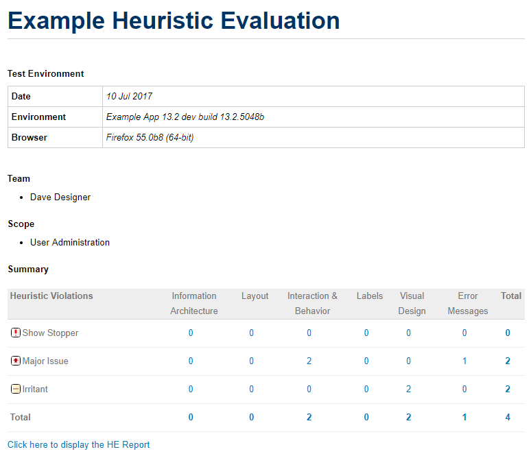 Ux Report Template