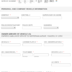 Vehicle Accident Report Form Template