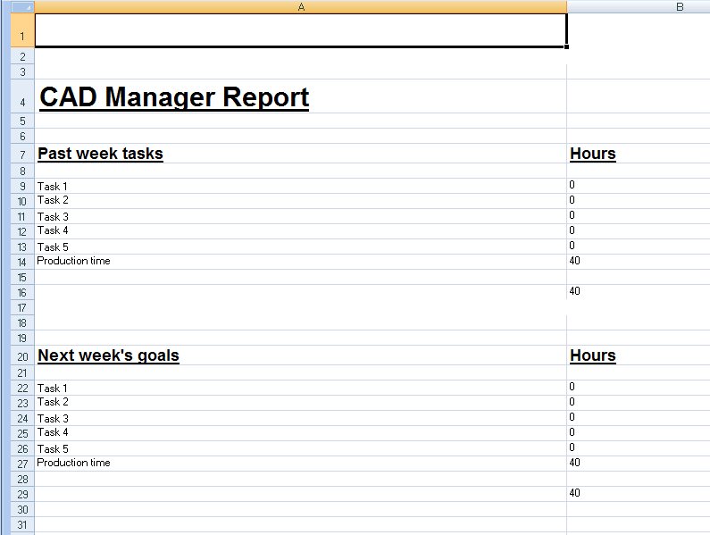 Weekly Manager Report Template