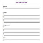 Activity Report Template Word