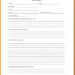 Book Report Template 6Th Grade