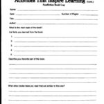 Book Report Template 6Th Grade