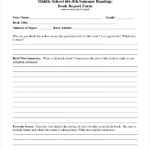 Book Report Template 6Th Grade