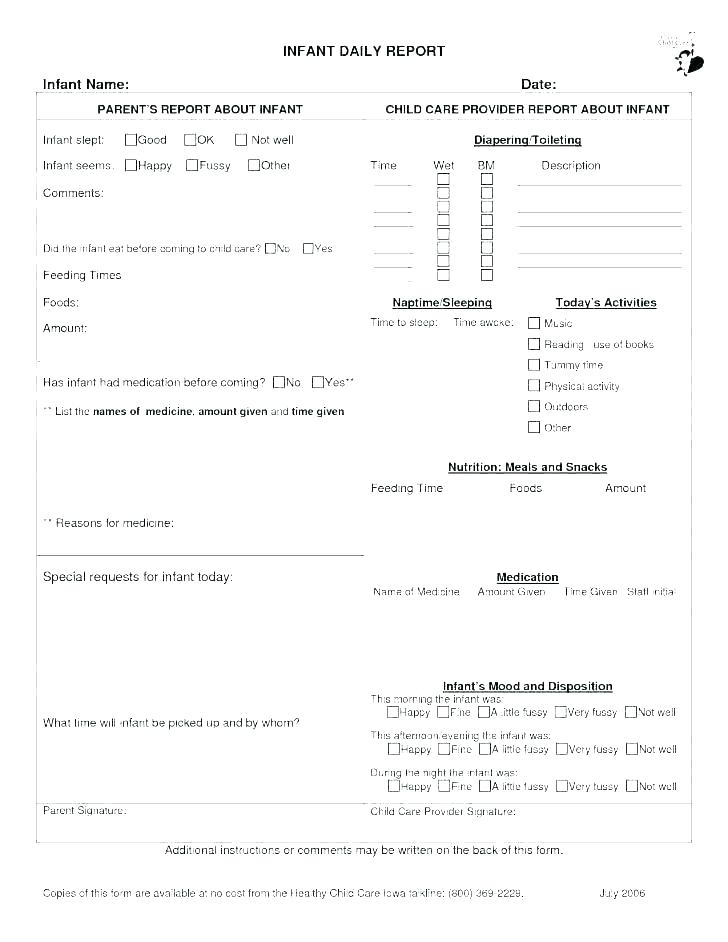 Daily Behavior Report Template