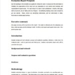 Evaluation Summary Report Template