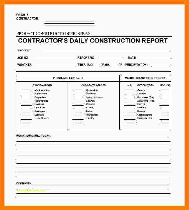 Free Construction Daily Report Template