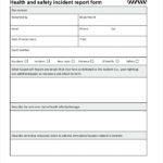 Health And Safety Incident Report Form Template