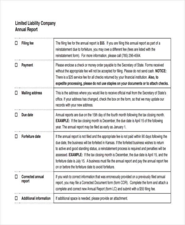 Llc Annual Report Template 6 PROFESSIONAL TEMPLATES PROFESSIONAL 