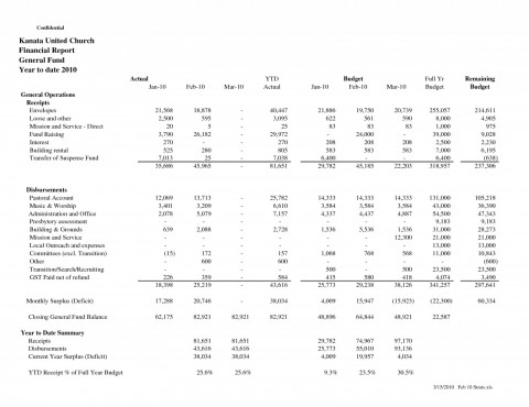 Non Profit Monthly Financial Report Template