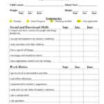 Preschool Progress Report Template