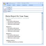 Project Status Report Email Template