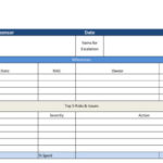 Project Status Report Template In Excel