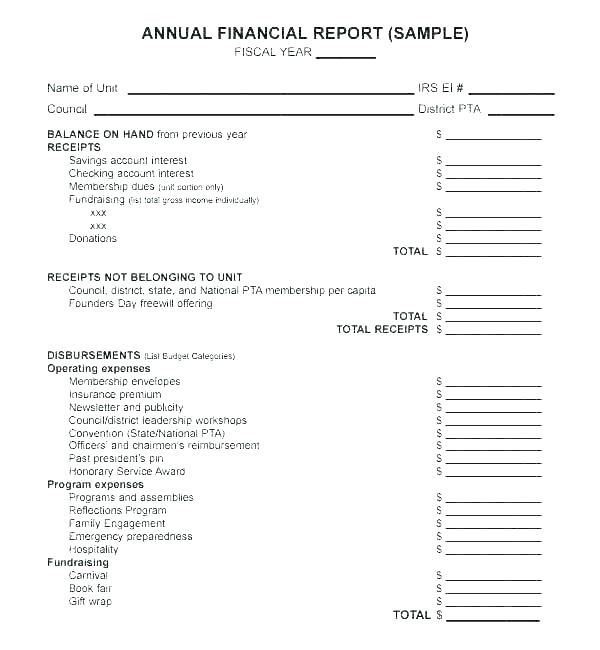 Summary Annual Report Template