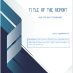 Word Report Cover Page Template