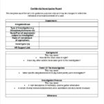 Workplace Investigation Report Template