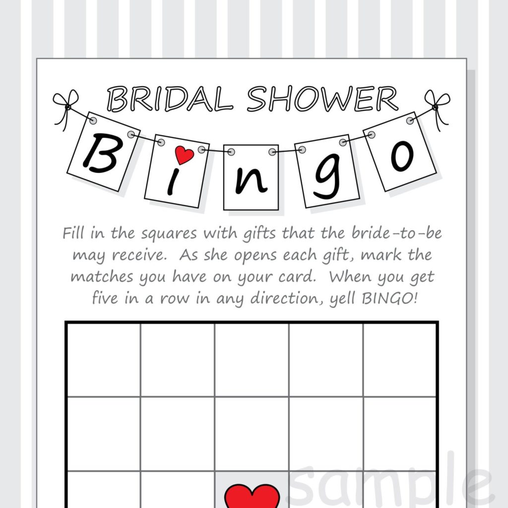 Blank Bridal Shower Bingo Template 5 PROFESSIONAL TEMPLATES
