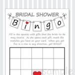 Blank Bridal Shower Bingo Template