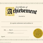 Blank Certificate Of Achievement Template