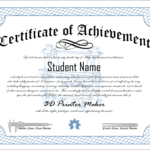 Blank Certificate Of Achievement Template