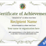 Blank Certificate Of Achievement Template