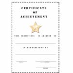 Blank Certificate Of Achievement Template