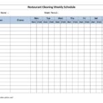 Blank Cleaning Schedule Template