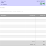 Blank Estimate Form Template