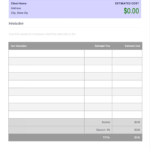 Blank Estimate Form Template