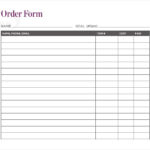 Blank Fundraiser Order Form Template