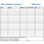 Blank Fundraiser Order Form Template