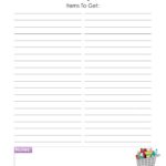 Blank Grocery Shopping List Template