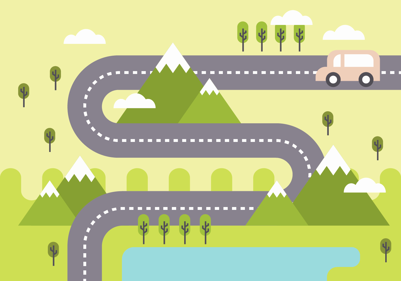 Blank Road Map Template