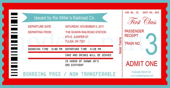 Blank Train Ticket Template