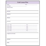 Blank Unit Lesson Plan Template