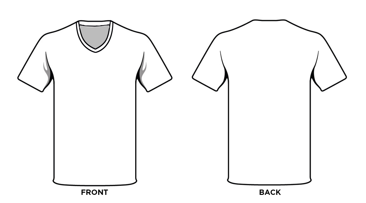 Blank V Neck T Shirt Template