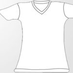 Blank V Neck T Shirt Template