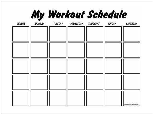 Blank Workout Schedule Template