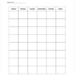 Blank Workout Schedule Template