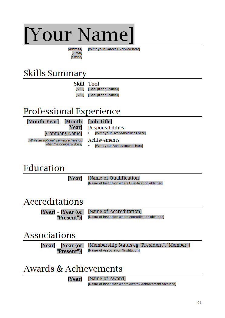 How to Construct a Cv Templates