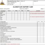 Report Card Templates Elementary School