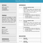 Resume Templates Editable