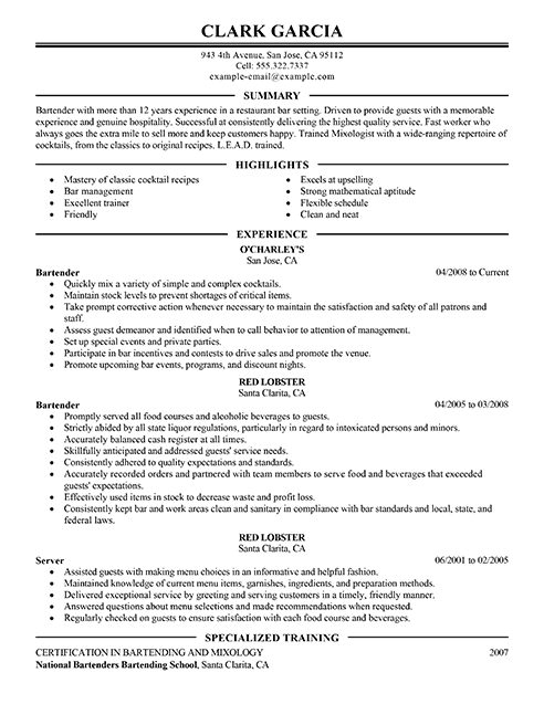 Resume Templates Excel