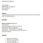 Resume Templates First Job Student