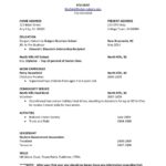 Resume Templates First Job Student