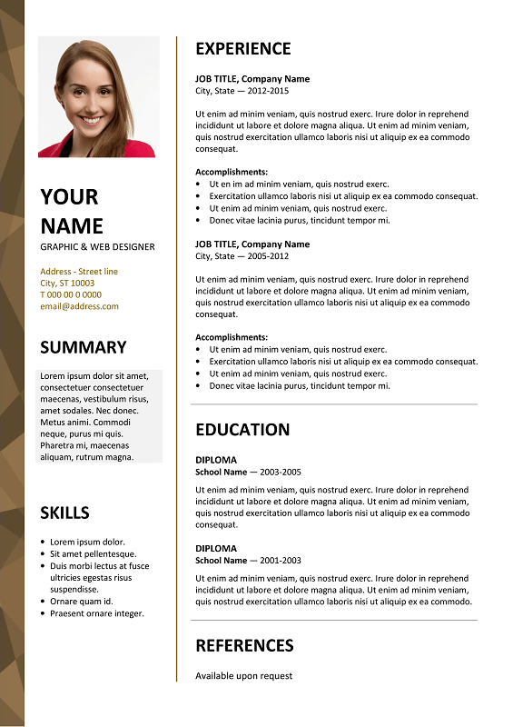 Resume Templates Free Word